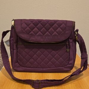 Travelon Security Quilted Purple Crossbody or Shoulder Bag